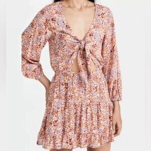 Revolve L*SPACE Stay Golden Mini Dress Size‎ XS Floral Cutout